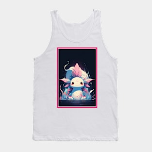 Cute Axolotl Anime Art Design | Cute Animals | Axolotl Hentaii Chibi Kawaii Design Tank Top